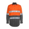 Orange Charcoal Cotton Hi Vis Work Shirts